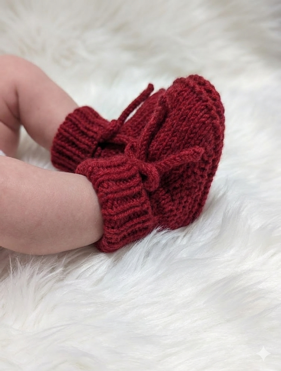 Knitted baby shoe