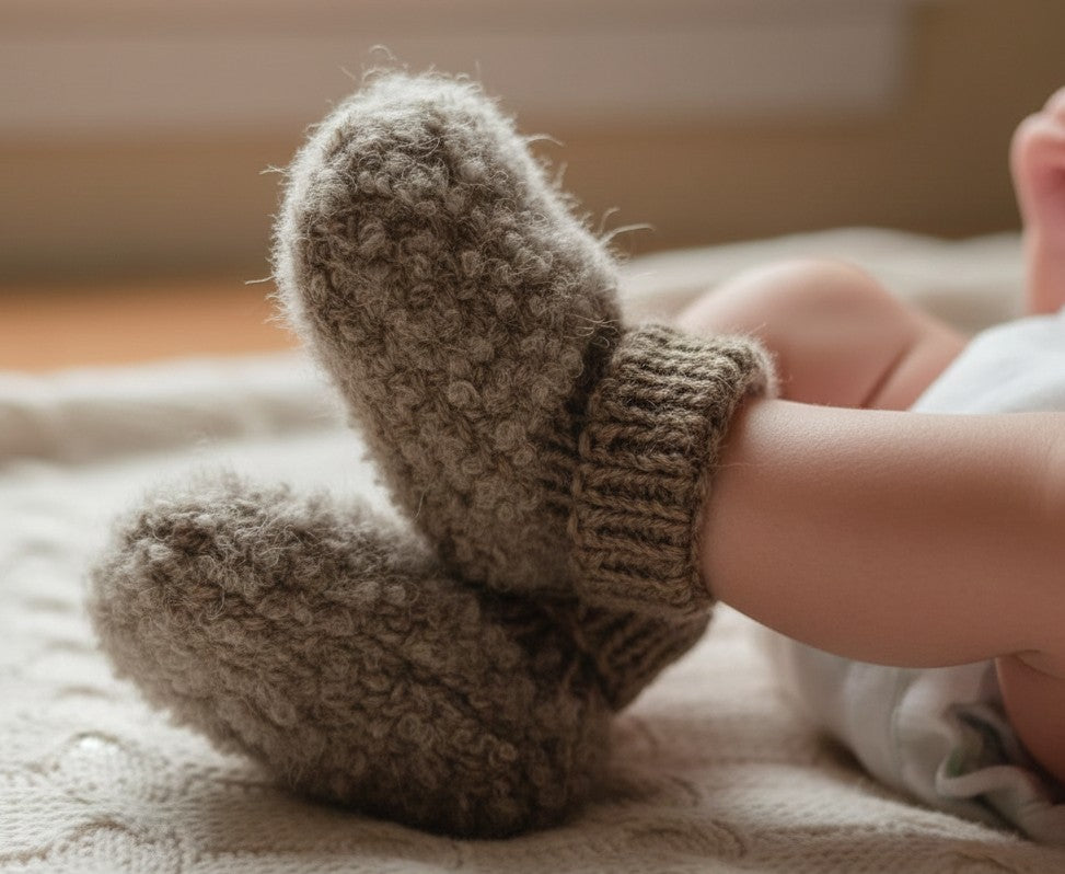 Knitted baby shoe