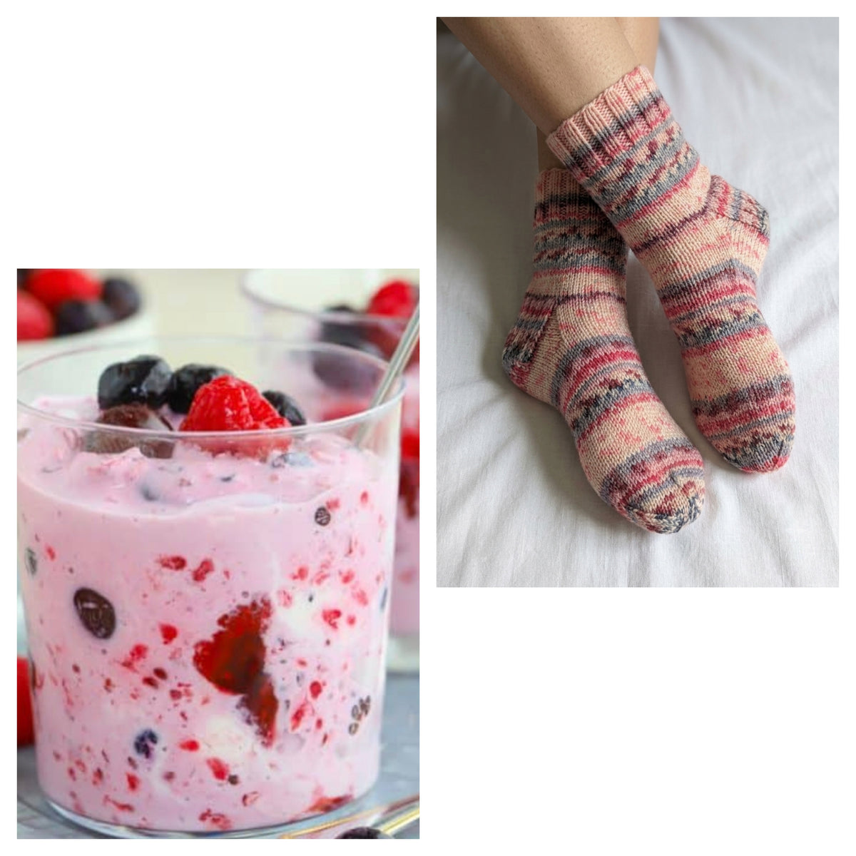 Women socks "Berries and cream"
